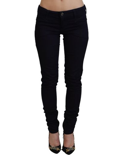 CoSTUME NATIONAL Chic Low Waist Denim Skinny Jeans - Black
