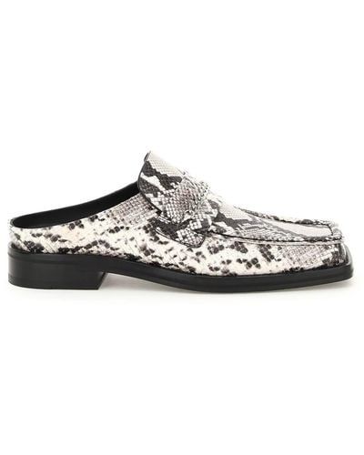 Martine Rose Python Print Leather Loafers Mules - Multicolor