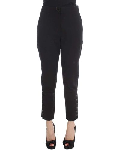 Ermanno Scervino Cotton Blend Capri Cropped Trousers - Black