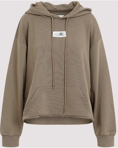 MM6 by Maison Martin Margiela Green Cotton Hoodie - Natural