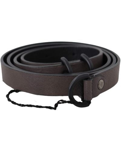 Skinny Round Buckle Belt Black