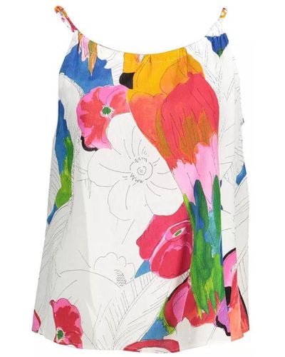 Desigual White Viscose Tops & T - Multicolour