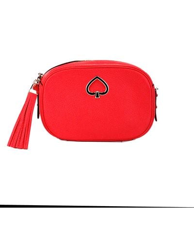 Kate Spade Kourtney Small Stoplight Pebble Leather Camera Bag Crossbody Handbag - Red