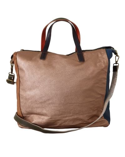 EBARRITO Leather Shoulder Tote Bag - Brown