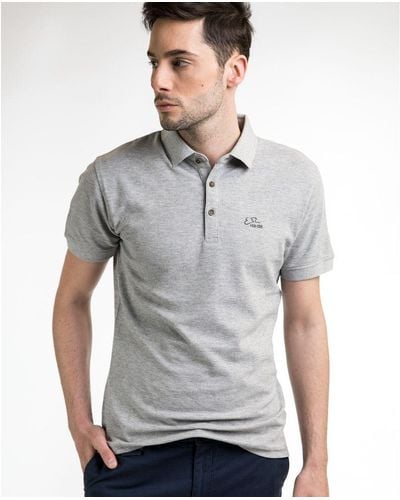 Yes-Zee Sophisticated Grey Cotton Polo For Men
