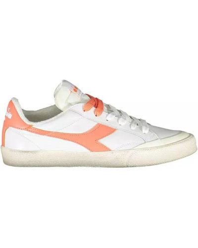 Diadora White Fabric Sneaker - Pink
