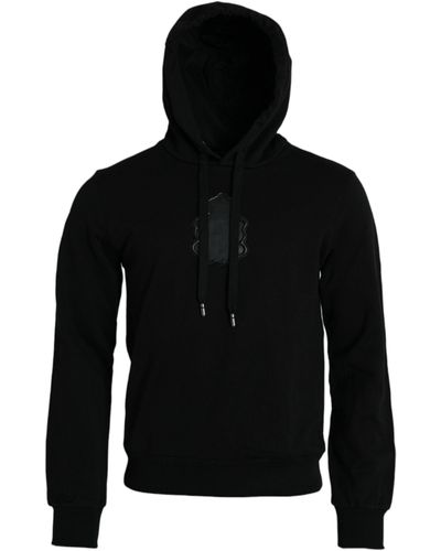 Dolce & Gabbana Cotton Hooded Pullover Jumper - Black
