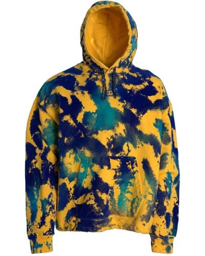 Dolce & Gabbana Elegant Hooded Pullover Jumper - Blue
