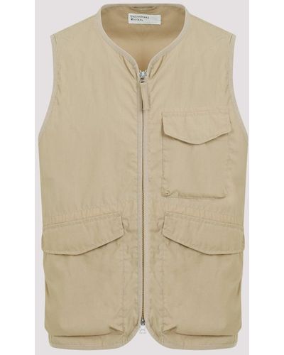 Universal Works Sand Parachute Liner Recycled Polyester Gilet - Natural