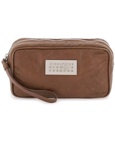 MM6 by Maison Martin Margiela Numeric Pouch Bag - Brown