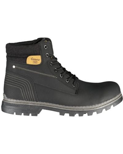 Carrera Sleek Laced Boots With Contrast Accents - Black