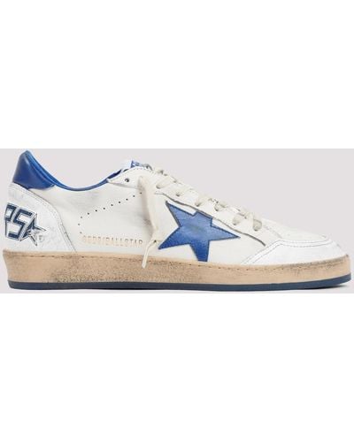 Golden Goose White And Blue Ball Star Trainers