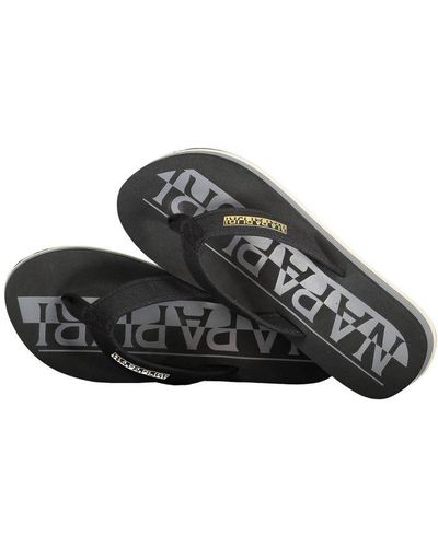 Napapijri Chic Contrast Detail Flip Flops - Black