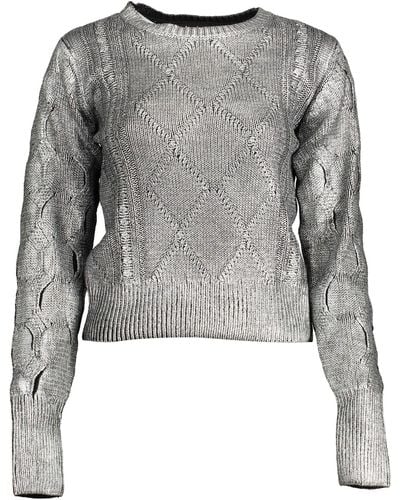 Desigual Chic Tone Contrast Detail Sweater - Gray