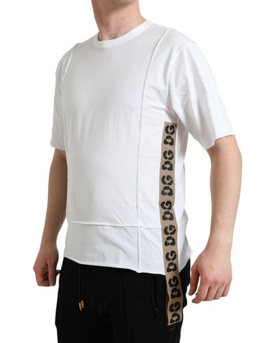 Dolce & Gabbana White Logo Crew Neck Short Sleeves T