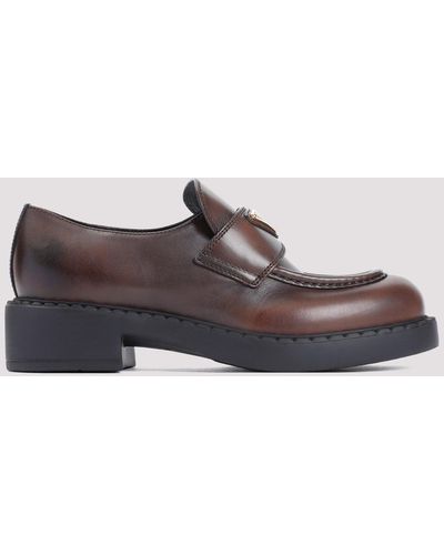 Prada Brown Calf Leather Loafers