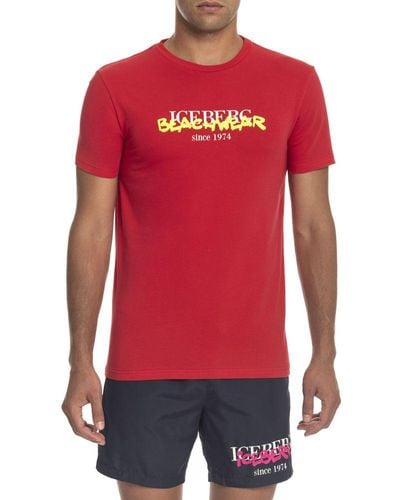 Iceberg Cotton T-Shirt - Red