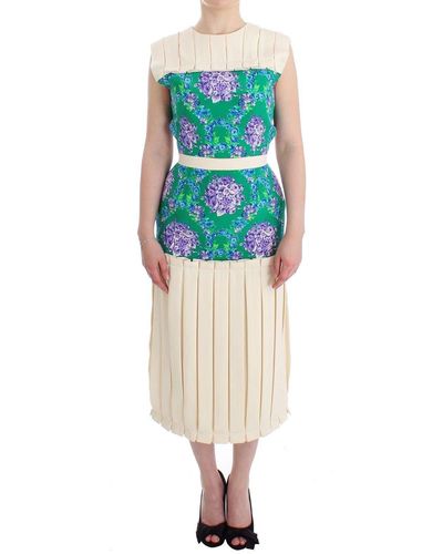 Caterina Gatta Multicolour Dress Gown Floral Sleeveless Gown