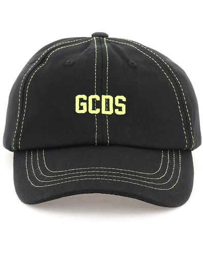 Gcds Baseball Cap With Fluo Logo - Black