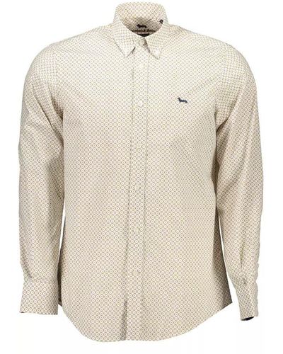 Harmont & Blaine Elegant White Cotton Long Sleeve Shirt - Natural
