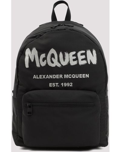 Alexander McQueen Black Graffiti Metropolitan Printed Backpack