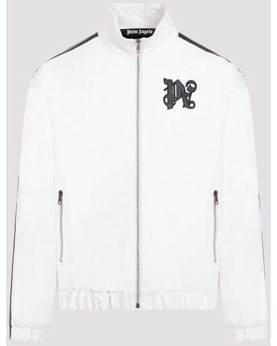 Palm Angels Off White Monogram Leather Jacket