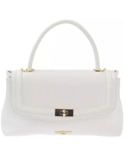 Baldinini Chic Shoulder Bag With Golden Accents - White