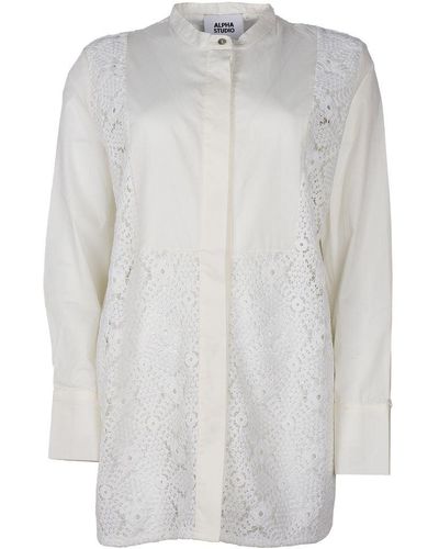 Alpha Studio White Cotton Shirt
