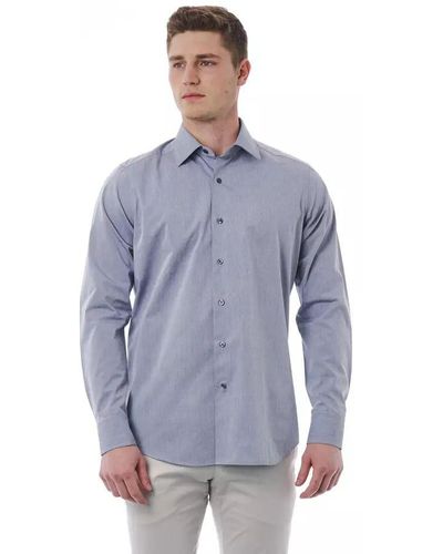 Bagutta Grey Cotton Shirt - Blue