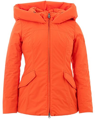 Peuterey Maxi Hooded Quilted Jacket - Orange