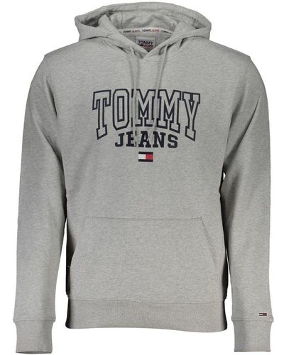 Tommy Hilfiger Elegant Hooded Cotton Sweatshirt - Gray
