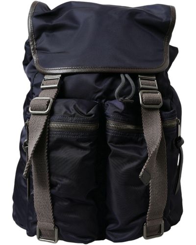 Dolce & Gabbana Nylon Leather Rucksack Backpack Bag - Black