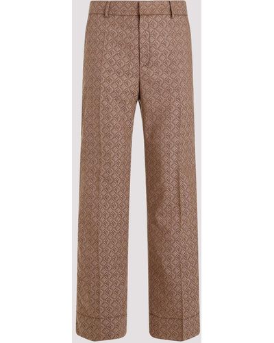 Marine Serre Brown Regenerated Moon Diamant Tailoring Jacquard Recycled Polyester Trousers