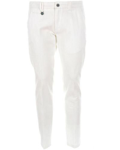 Yes-Zee White Cotton Jeans & Pant