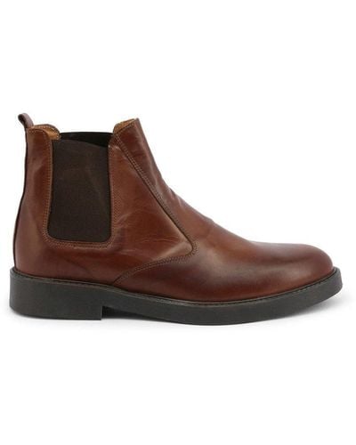 DUCA DI MORRONE Men Cosovaro Crust Leather Ankle Boots - Brown