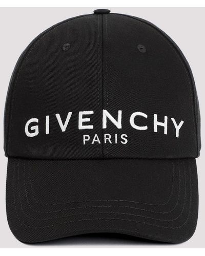 Givenchy Black Cotton Curved Cap Logo