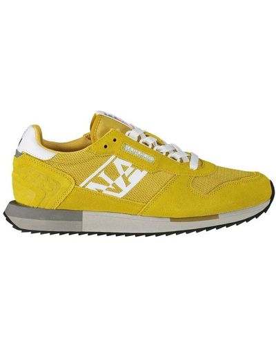 Napapijri Vibrant Contrast Lace-Up Sneakers - Yellow