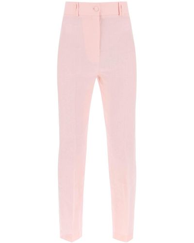 Hebe Studio 'loulou' Linen Trousers - Pink