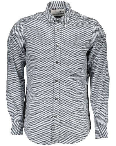 Harmont & Blaine Blue Cotton Shirt - Grey