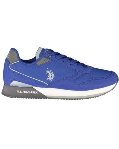 U.S. POLO ASSN. Sporty Lace-Up Trainers With Iconic Detailing - Blue