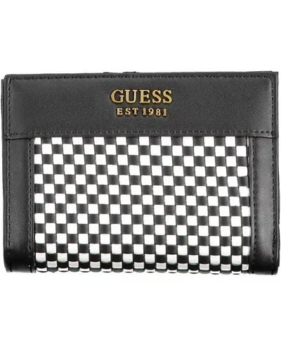 Guess Sleek Black Polyethylene Wallet With Contrasting Details