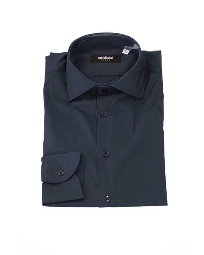 Baldinini Sleek Slim-Fit Designer Shirt - Blue