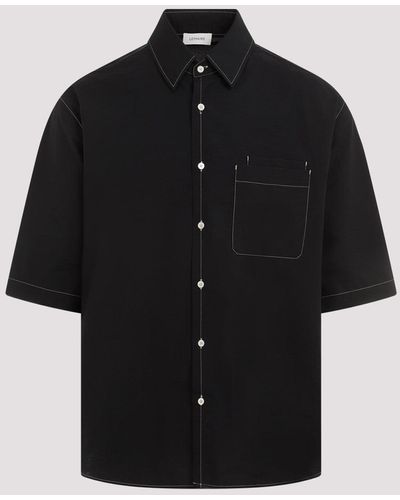 Lemaire Black Double Pocket Ss Cotton Shirt