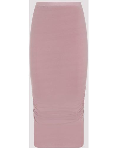 Rick Owens Dusty Pink Shirmp Cupro Skirt