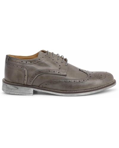 DUCA DI MORRONE Pelle Leather Lace-up Shoes - Gray