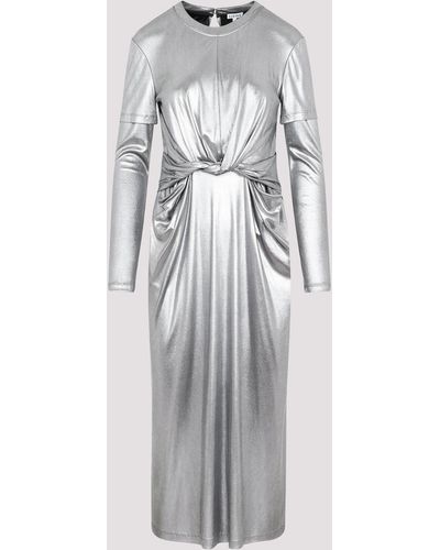 Loewe Silver Draped Dress - Grey