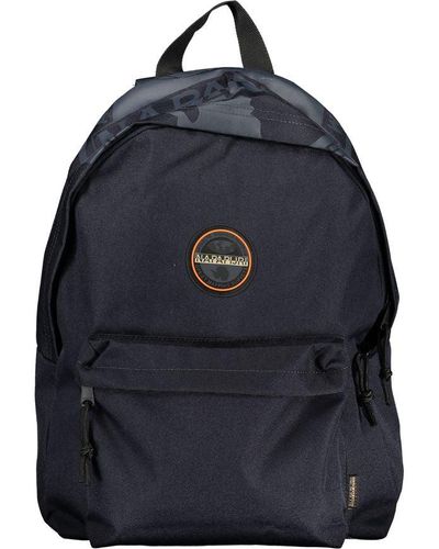 Napapijri Elegant Cotton Backpack With Contrasting Details - Blue