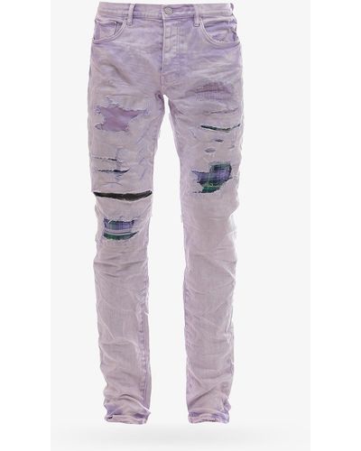 Purple Brand Low Waist Slim Fit Closure With Metal Buttons Pants - Purple
