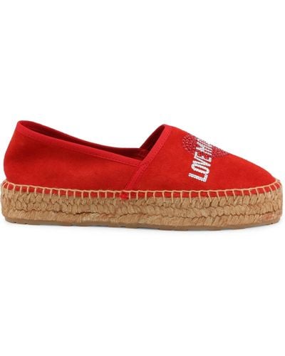 Love Moschino Embellished Logo Espadrilles - Red