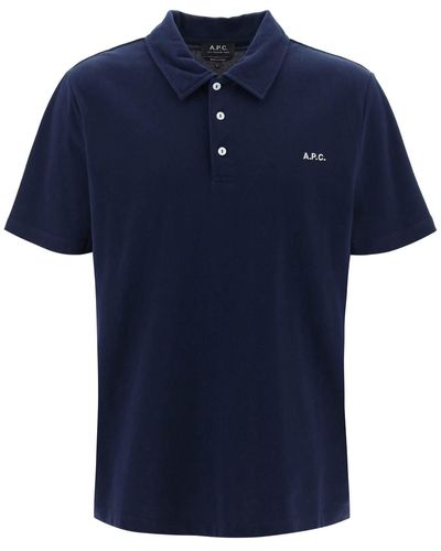 A.P.C. Carter Polo Shirt With Logo Embroidery - Blue